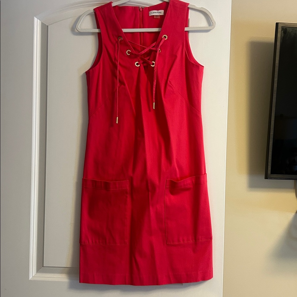 Calvin Klein size 6 coral dress